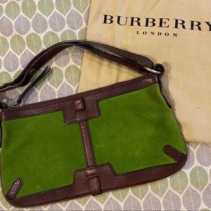 Burberry Suede Leather Handbag Shoulder Bag Clutch